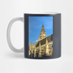 Big Ben Tower behind Westminster Abbey Mug